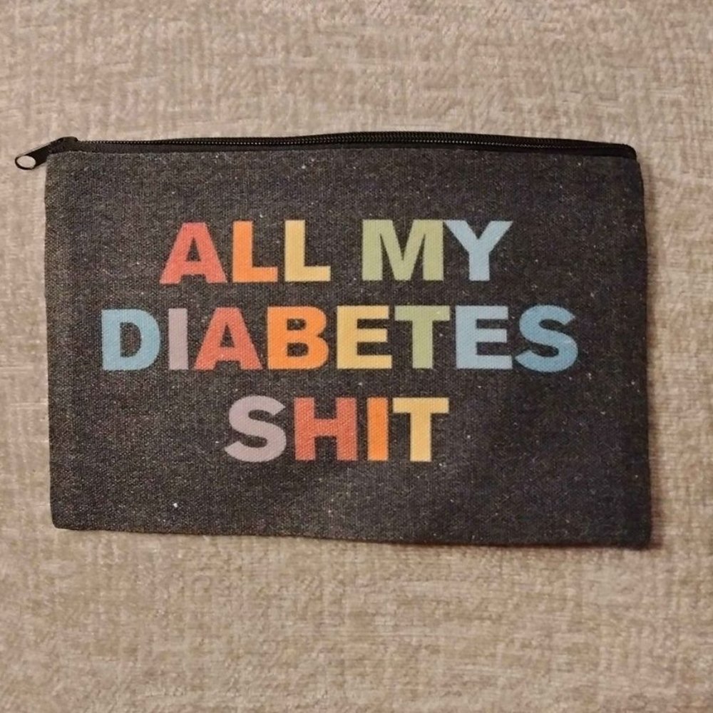 Colorful Letter Print Zipper Pouch, Lightweight Carry-On Bag